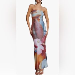 Women’s Floral Maxi Tube Dress